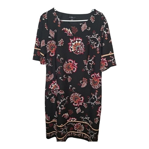 R&K Dresses & Skirts - R&K Womens Sheath Dress Multicolor Floral Stretch Scoop Neck Short Sleeve 4 New